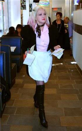 Cyndi Lauper Doing a Task For Celebrity